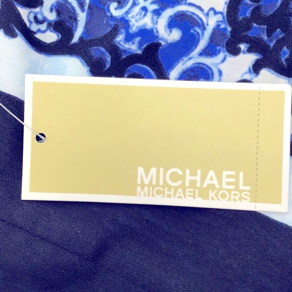 ⭐️HP⭐️ NWT MICHAEL KORS Blue Patterned Sleeveless Pencil Dress - Women's Size 2 - Picture 9 of 12